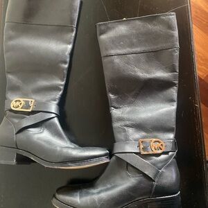 Michael Kors Bryce women’s black leather boots.